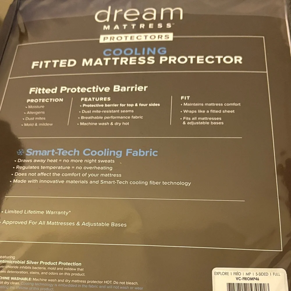 Cooling Fitted Mattress Protector - White
